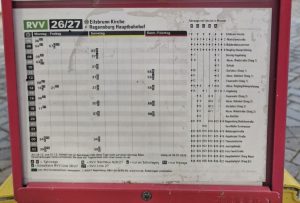 Busfahrplan Eilsbrunn Kirche bis Regensburg Hauptbahnhof.